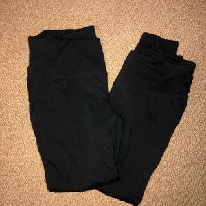 2 Black Leggings -Small
